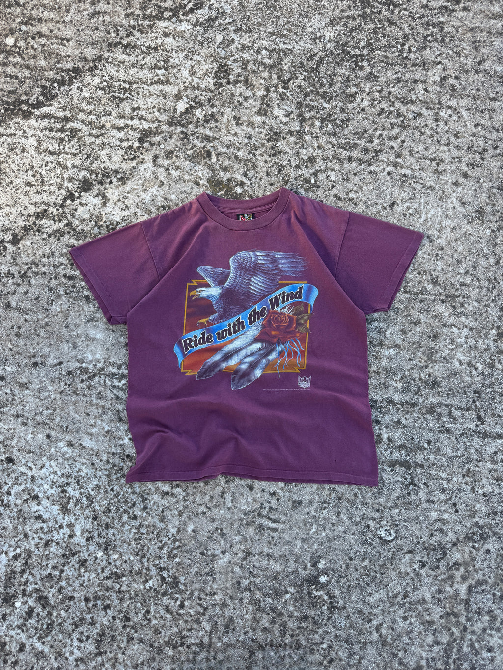 1993 3D Emblem "Ride with the Wind" single stitch tee made in USA
