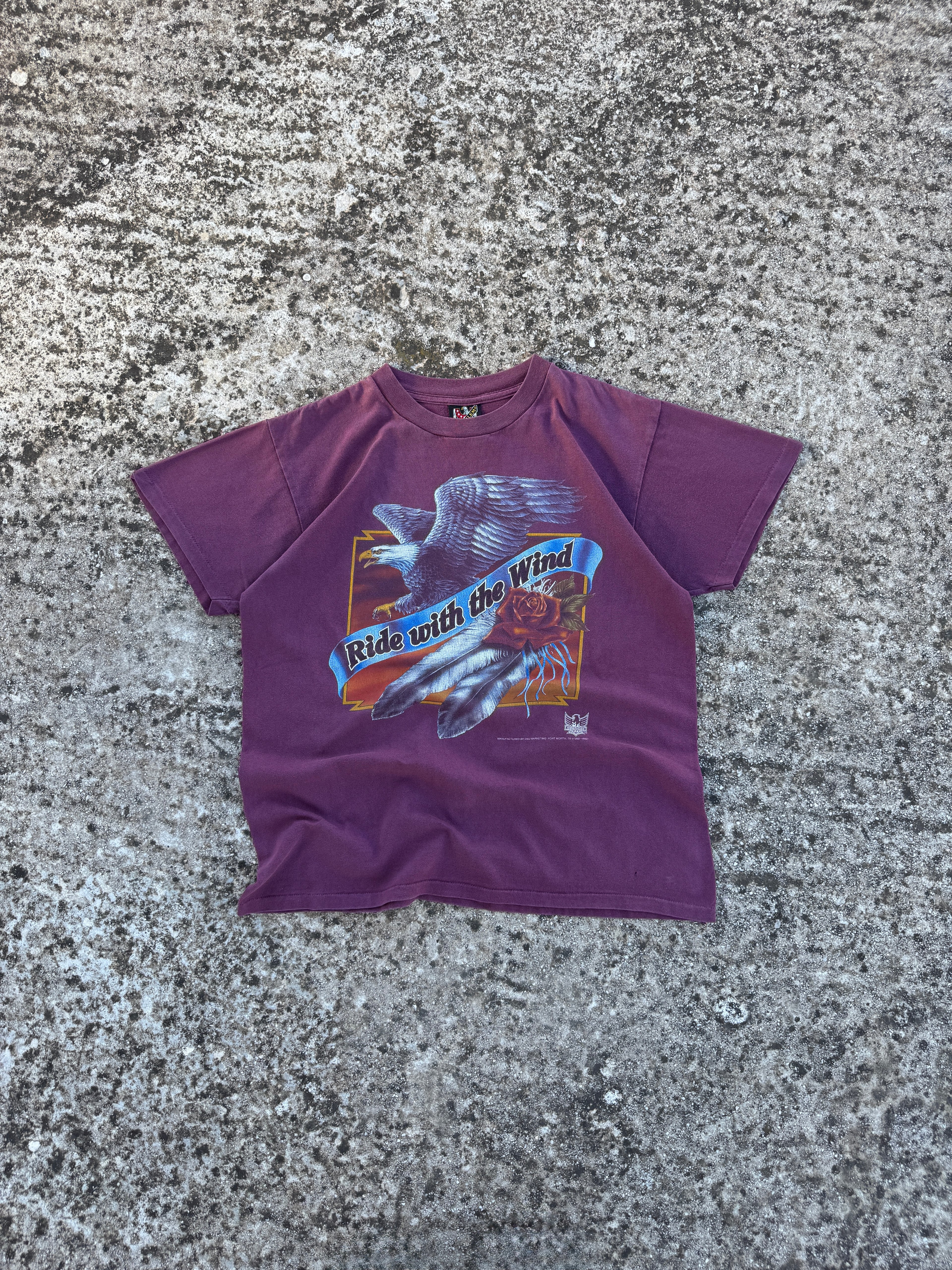 1993 3D Emblem "Ride with the Wind" single stitch tee made in USA